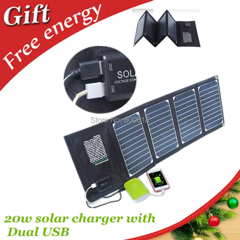 20w 2 usb foldable solar mobile phone chargerMobile Phone Chargers