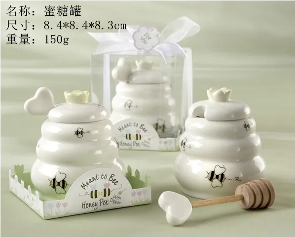 

100sets Free Shipping return Gifts,Ceramic Honey jar Salt And Pepper Shaker Wedding Souvenir Salt and Papper+Gift Box