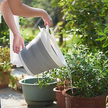 

10L Folding Bucket Round Portable Car Wash Bucket Outdoor Fishing Promotion Folding Bucket Supplies Bathroom Kitchen Camp Bucket