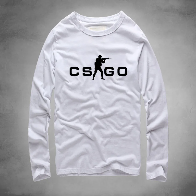

2016new CS GO Men T shirt CSGO O Neck Hot t shirt Man Cotton homme Top Quality long Sleeve Plus size t-shirt Brand Tees Printed