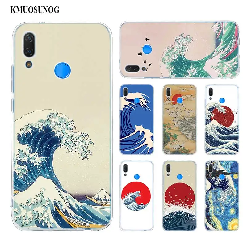 

Hot Wave Art Japanese Soft Silicone Phone Case for Huawei P Smart Plus 2019 P30 P20 P10 P9 P8 Pro Lite 2017 Mini Cover