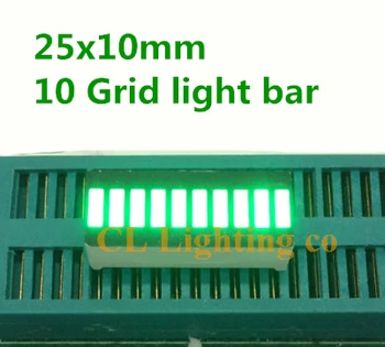 

Ultra bright Pure green 10-segment light bar 10 grid LED digital tube 25x10mm led display