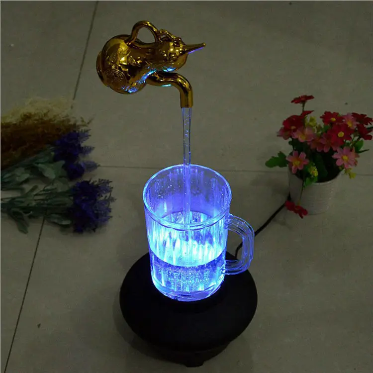 

Magic Tap running lights holiday gift Colorful magic kettle running lights water column lamp;magic kettle;led kettle