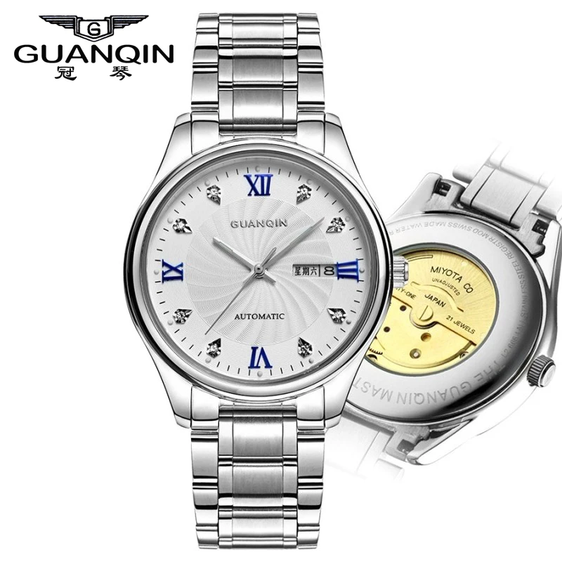 GUANQIN Mens Watch Top Brand Automatic Watch Calendar Luminous Perspective Week Clock Men Water Resistant Male Wristwatches 2017 (15)