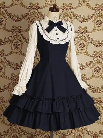 Free Shipping Women Summer Dress Maid Cosplay Lolita Dress Retro