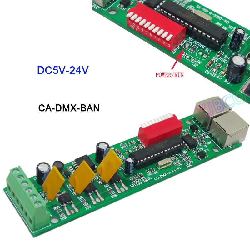 DC5V-24V, 3CH/4CH/6CH/8CH/9CH/12CH RGB RGBW DMX512 светодиодный контроллер, DMX512 декодер для светодиодный светильник светодиодный модуль - Цвет: CA-DMX-BAN