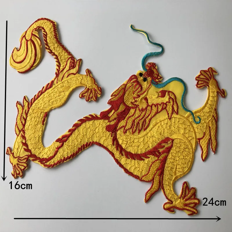 SASKIA 1 шт. китайский вышитые золотой дракон нашивки Вышивка Феникс патч гладить на костюмы для косплея аппликационный костюм Diy Stick