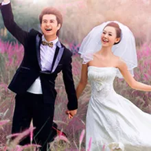 Свадебные аксессуары для невесты двухслойная атласная лента с краем короткая головная вуаль