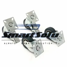 Free shipping 4x Heavy Duty 50mm Rubber Swivel Castor Wheels Trolley Furniture Caster Brake PVC Rubber Galvanized Stents