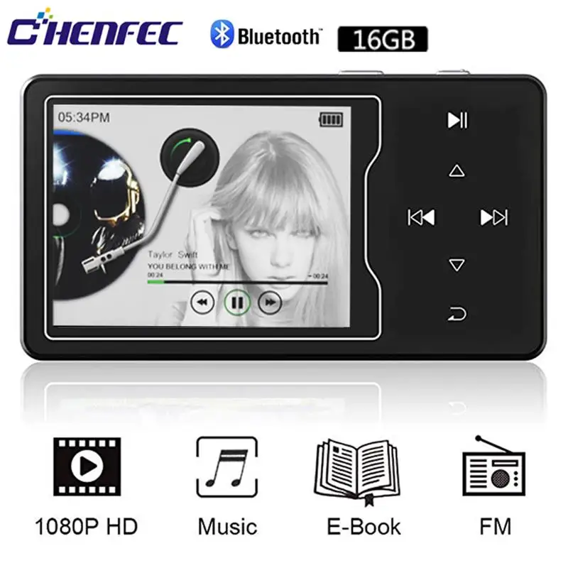 

MP4 Player with Bluetooth 16GB Touch Button Built-in Speaker 2.4inch HD Color Screen HIFI Lossless Sound Video Player Walkman