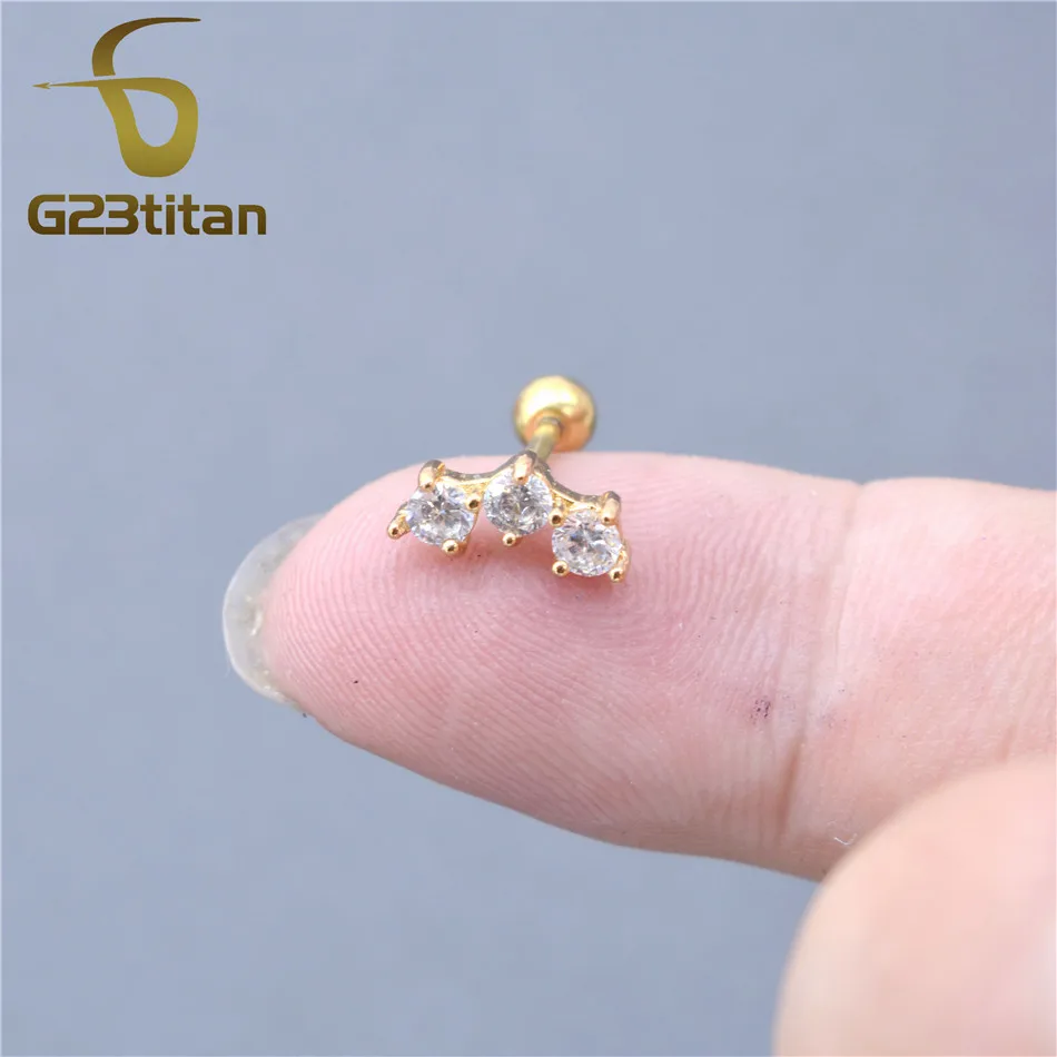 G23titan модный пирсинг для тела хрящевой части уха серьги 16 г золотых лабета кольца