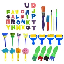 47 шт. губки для рисования набор Биб ролики формы кисти печать в виде цветка пена инструменты для рисования детей раннего обучения Искусство ремесло