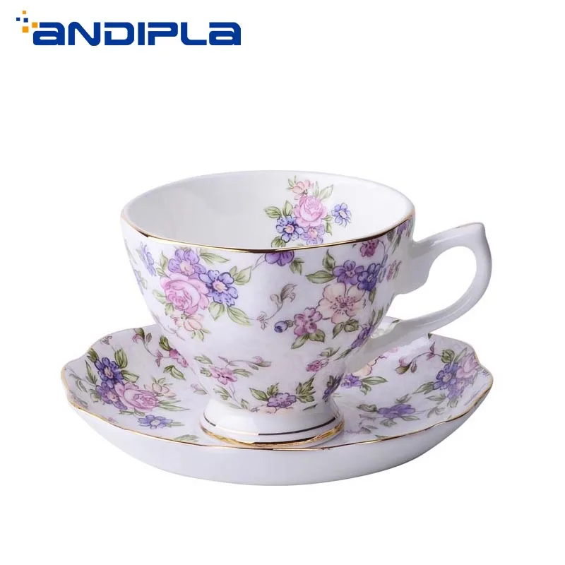 170 мл романтический цветочный керамический костяной фарфор кофейная чашка и блюдце набор воды молоко кружка британский черный чай посуда для напитков кафе чашка для латте