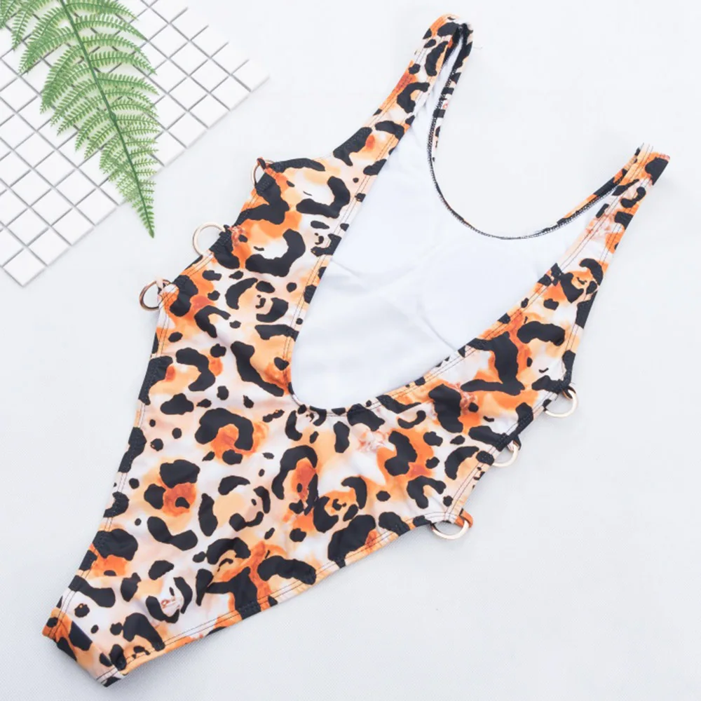 Женский купальный костюм Maillot ажурный купальник с железным кольцом и открытой