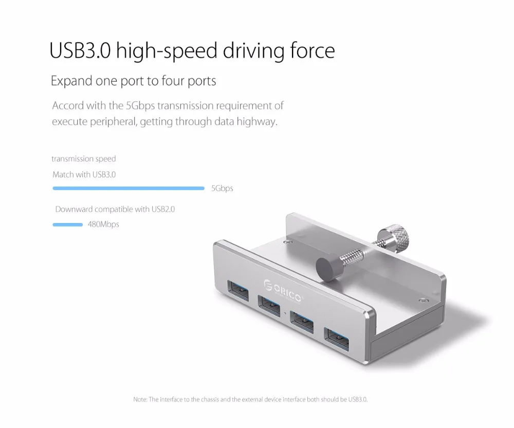 ORICO MH4PU алюминиевый сплав usb3.0 сплиттер компьютер ноутбук один на четыре U порта конвертер оснастки расширения многоинтерфейсный концентратор