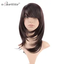 SNOILITE Women Full Wigs Ladies Cosplay Party Daily Curly Streak Dark Brown Natural Dress Synthetic None Lace Wigs