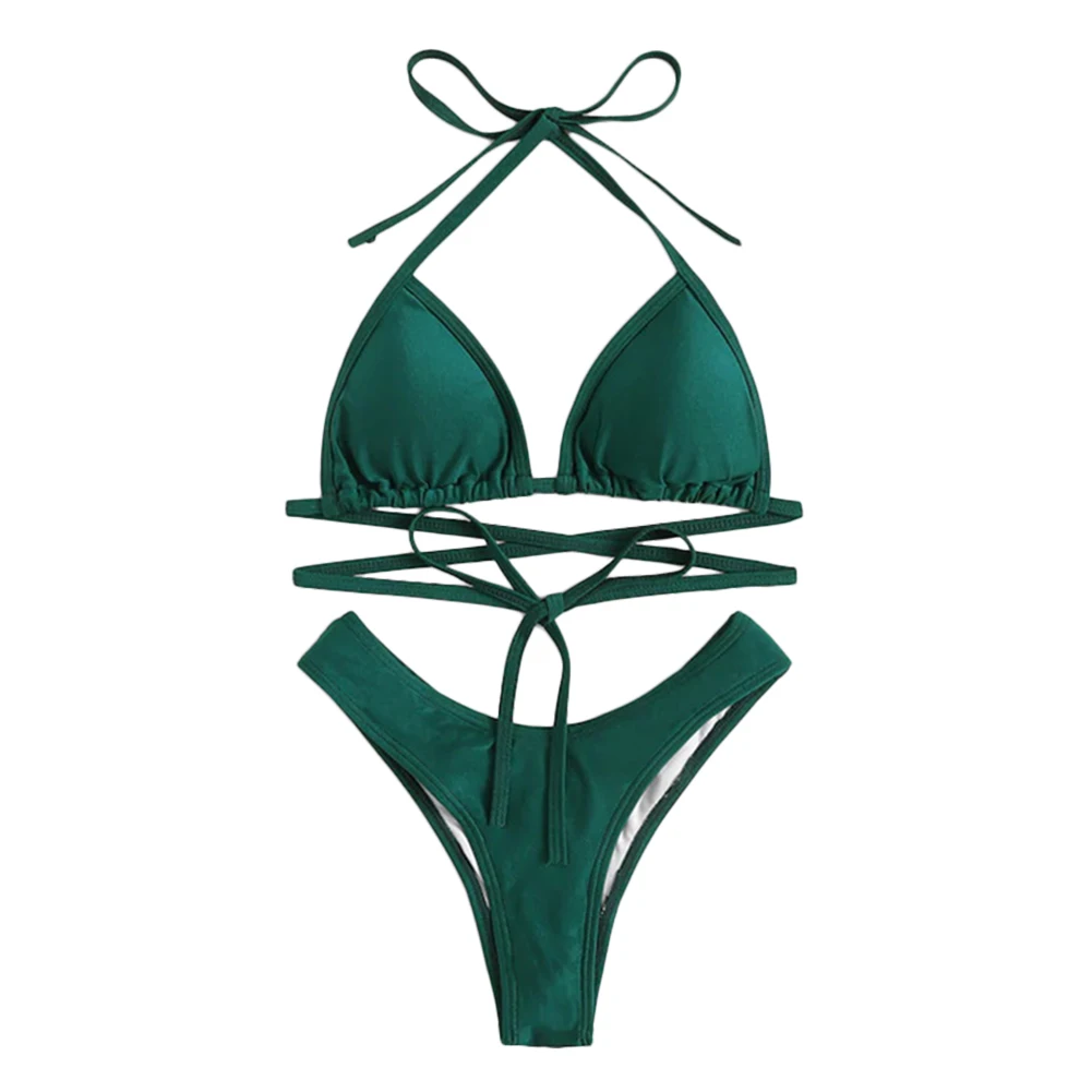 

Newly Ladies Swimsuits Solid Color Sling Bikini Briefs Swimwear for Summer Beach FMS19