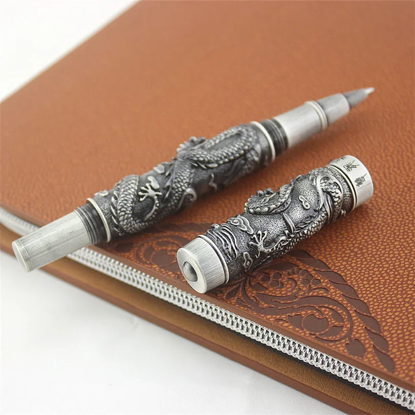 Винтажная Роскошная Шариковая ручка Jinhao с двумя искусственными жемчужинами