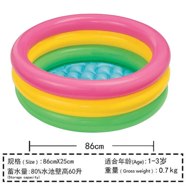 INTEX детский надувной плавательный бассейн Ванна детский бассейн размер до 201*198*109 см, 29 стилей опционально - Цвет: 58924 three ring