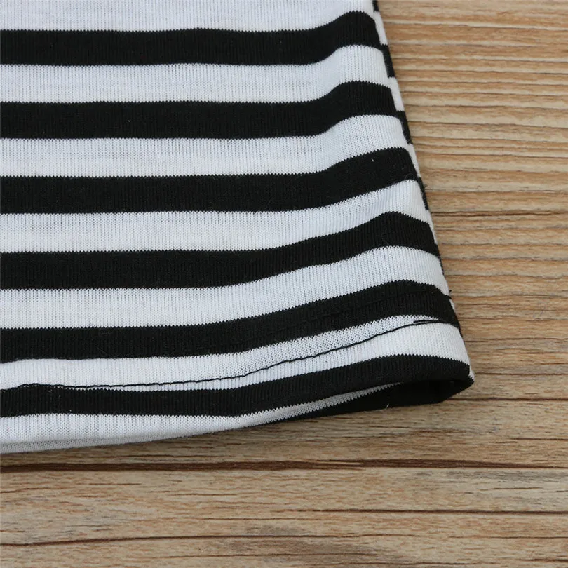 2019 new cute Toddler Baby Kid Girl Casual Short Sleeve Party Striped Princess Dresses Clothes fashion design (7)