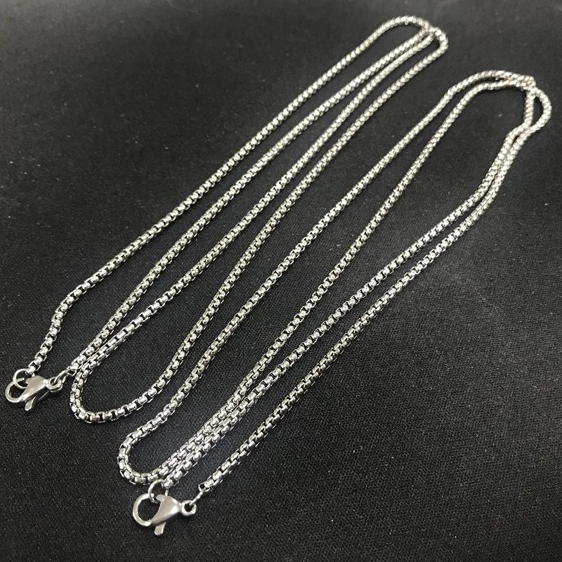 

2mm 3mm 4mm Stainless Steel Square Pearl Chain Necklace DIY Jewelry Box Chain for Hand-made Men Women Link Chains Accessories