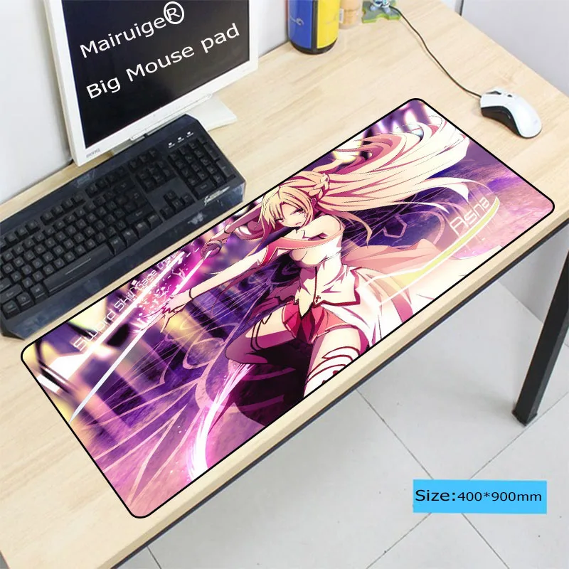 

Mairuige 900X400X3MM Japan Anime Large Lock Edge Mouse pad Gamer gaming Rubber Mousepad keyboard mat for Sword Art Online