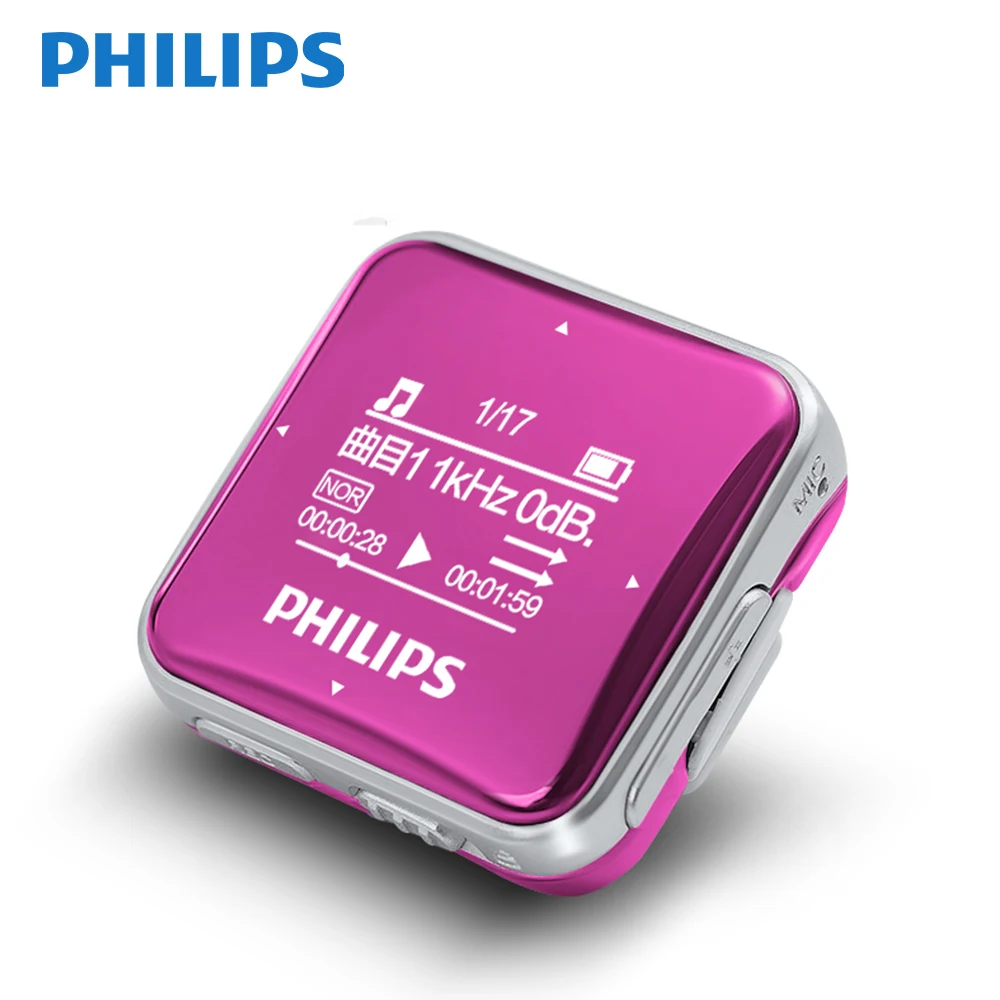 Philips Original Mini MP3 Player Fullsound Big Screen With Recording Function/FM Radio Running Back Clip Music