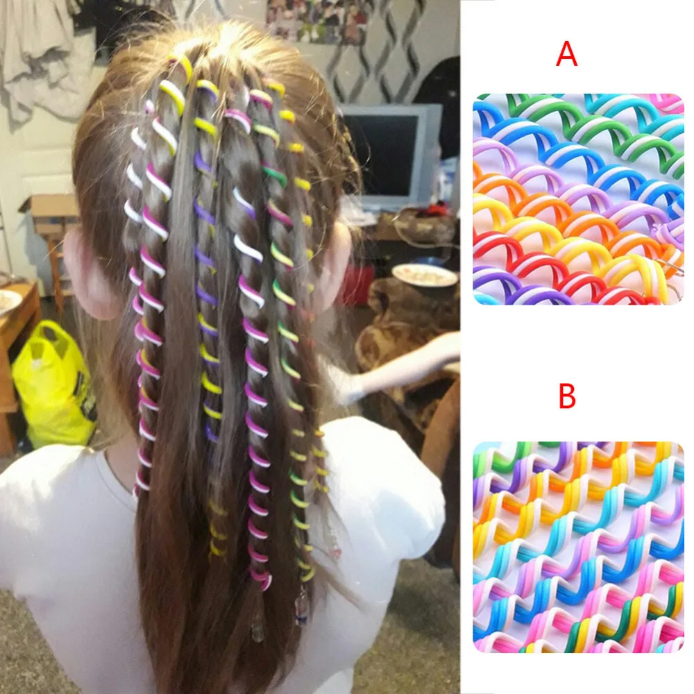 6PCS/Set Kids Girl Colorful Headwear Children Hair Curler Braid Tool