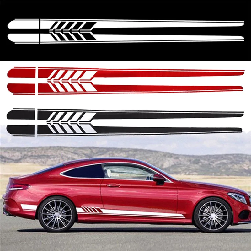 

Car Sticker Racing Stripe Body Side Skirt For Benz C Class W205 AMG Edition 507