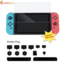 Homereally 2 в 1 пыли комплект Для Nintendo коммутатора Подключите комплект резины костюм комплект+ закаленное Стекло Плёнки Экран протектор Анти-разбиться