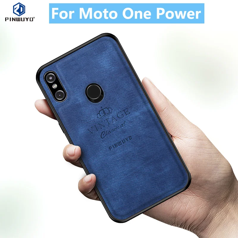 

For Moto One Power Original PINWUYO VINTAGE PU Leather Protective Phone Case for Motorola Moto P30 Note Shockproof Case