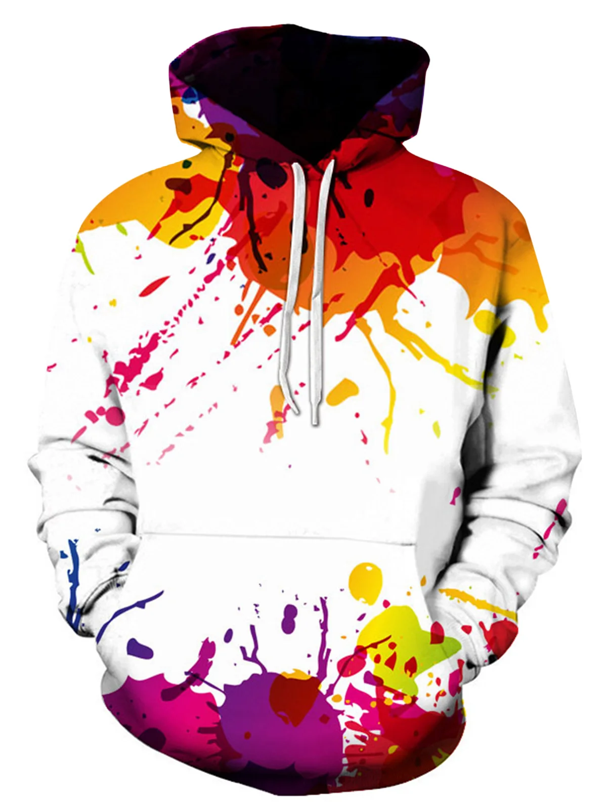 2017 Autumn Spring Hoodies Men Hooded Colorful Splatter Paint 3D Print