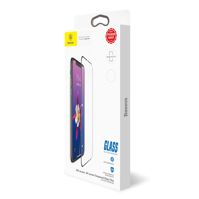 Baseus 0,3 мм закаленное стекло для защиты экрана для iPhone X 10 3D закаленное стекло Ультра тонкое полное покрытие защита закаленное стекло