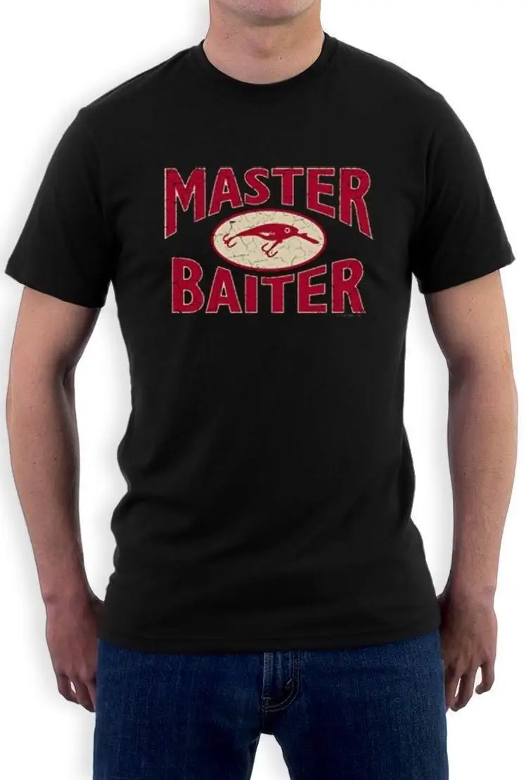 Футболка с надписью Master Baiter Hook Lure Funny Fishinger футболка принтом в виде рыбаков топы