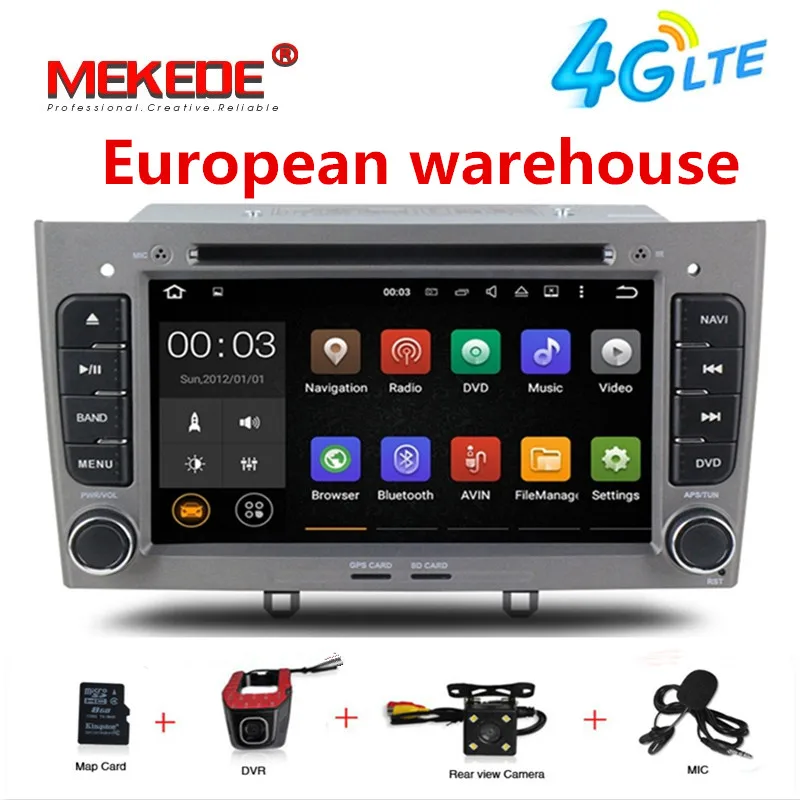 

No TAX From Germany Android 7.1 Car dvd player radio Stereo Navigation for Peugeot 408 & 308 GPS 4G WIFI RDS Free MAP MIC Canbus
