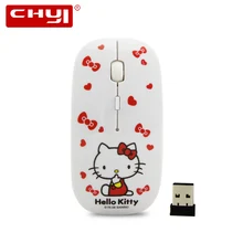Мультфильм Беспроводной Мыши Hello Kitty компьютер Mause Мыши компьютерные 2.4 ГГц USB компьютера Мыши милые девушки Pro игры Мыши компьютерные подарок Бесплатная доставка