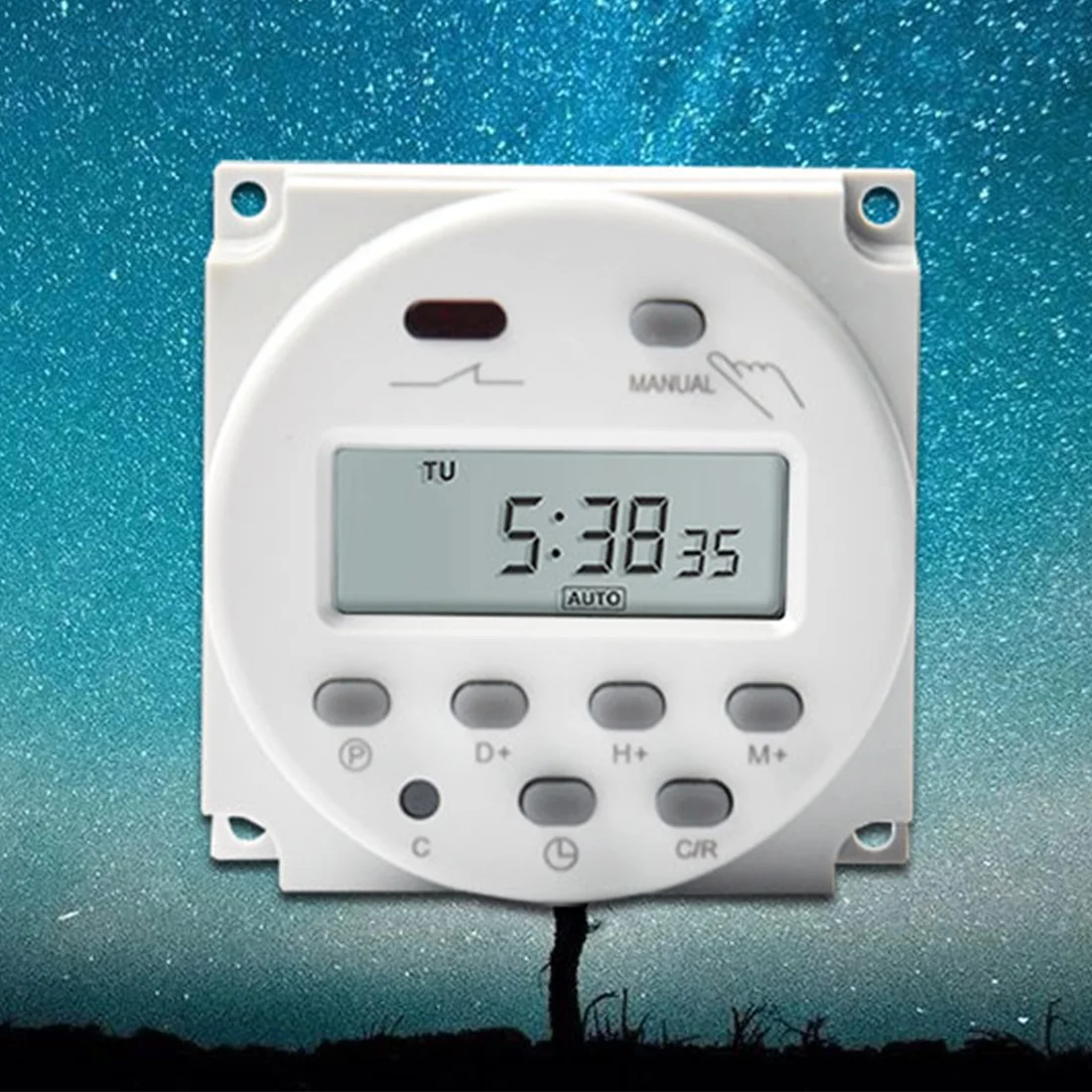 

LCD Display DC12V/24V AC110V/220V Programmable Timer Digital Time Switch Output Voltage Weekly Switch for Lights Application