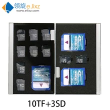 Серебряный Красный Синий в 1 алюминиевый ящик для хранения сумка кошелек с отделами для карт кошелек большой емкости для 2* Cf 3* sd 10* mirco для Sd