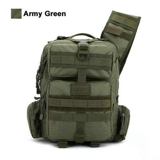 Протектор Плюс износостойкий нейлон Molle слинг рюкзак 20л на одно плечо военный тактический рюкзак Открытый Кемпинг Охота сумка - Цвет: ARMY GREEN