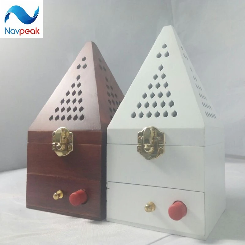 

10pcs/lot Hot Sale Upgraded Version 20cm Tower Wooden Smoked Incense Burner with Ignition System