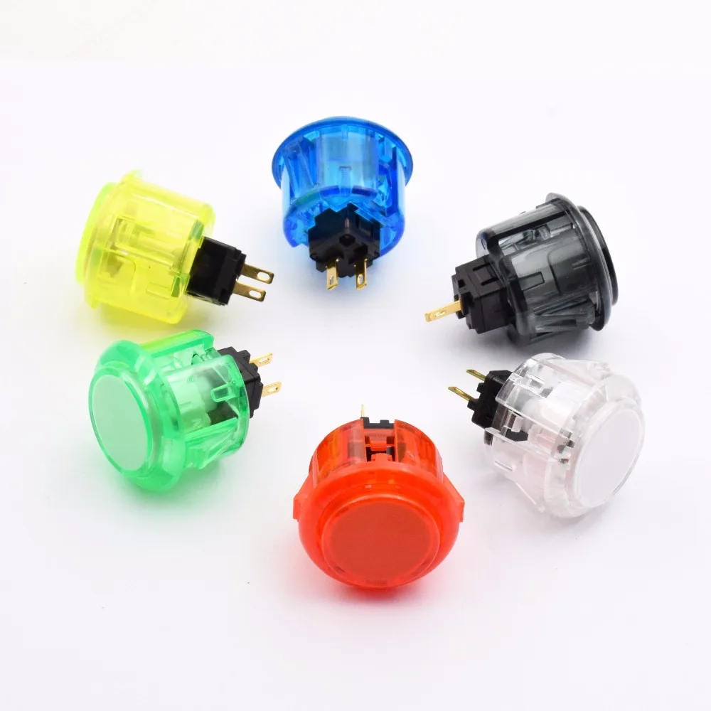 10pcs Acrylic Crystal Push Buttons 30mm Arcade Button With Micro Switch Replace | Спорт и развлечения