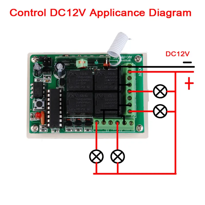 Главная smart DC 12 В 10A 4ch rf Беспроводной Дистанционное управление Радио Управление Лер/переключатель 433 м преобразователя приемник кнопочный переключатель