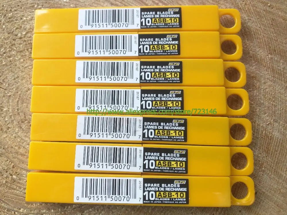 10pc-Pack ASB-10 OLFA Knife SnapOff Blade Lame Signage Vinyl Cardboard FOR OLFA 18O S S/20 A A-2 A-3 SVR-1 PA-2 5-5 XA-1 DA-1