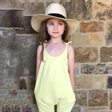 2018 Summer Baby Girls Overalls Jumpsuit Baby Straps Rompers Casual Cotton Outfit Harem Trousers Pants Kids Clothes