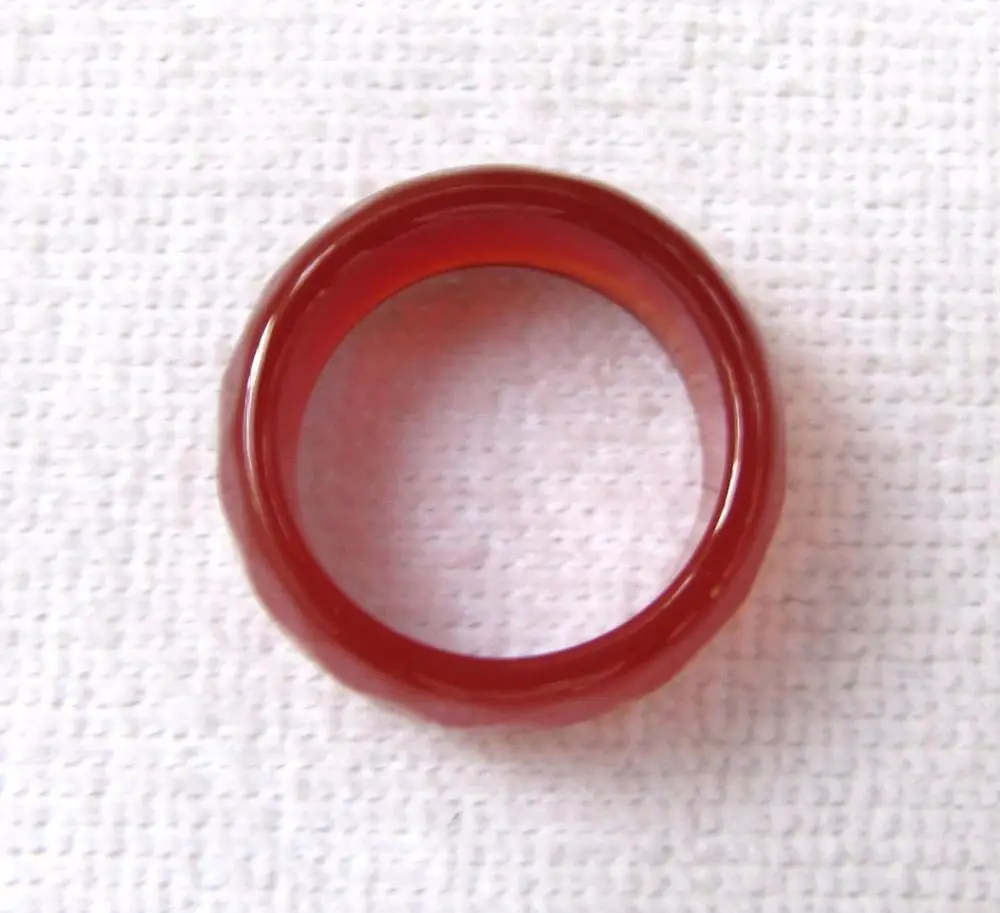 

Hot sell Noble- FREE SHIPPING>>>@@ new hot sell natural Red onyx jade hand carved band ring size 9.5-10.5#