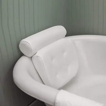 

Upgrade Bathtub Pillow 3d Memory Sponge Nylon Mesh Head Neck Back Rest 360 Massage Spa Pillows Bathroom Accessories Home Gift