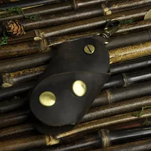 Высококачественный чехол для ключей от машины из натуральной кожи для мужчин, настоящий Crazy Horse, держатель для ключей из воловьей кожи для женщин, ключница, брелки, чехлы, сумки, чехол