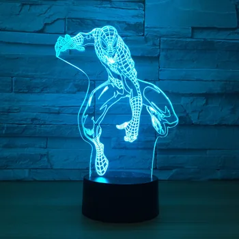 

Cool Spider-man 3d Lamp 7 Color Led Night Lamps For Kids Touch Led Usb Table Lampara Lampe Baby Sleeping Nightlight Drop Ship