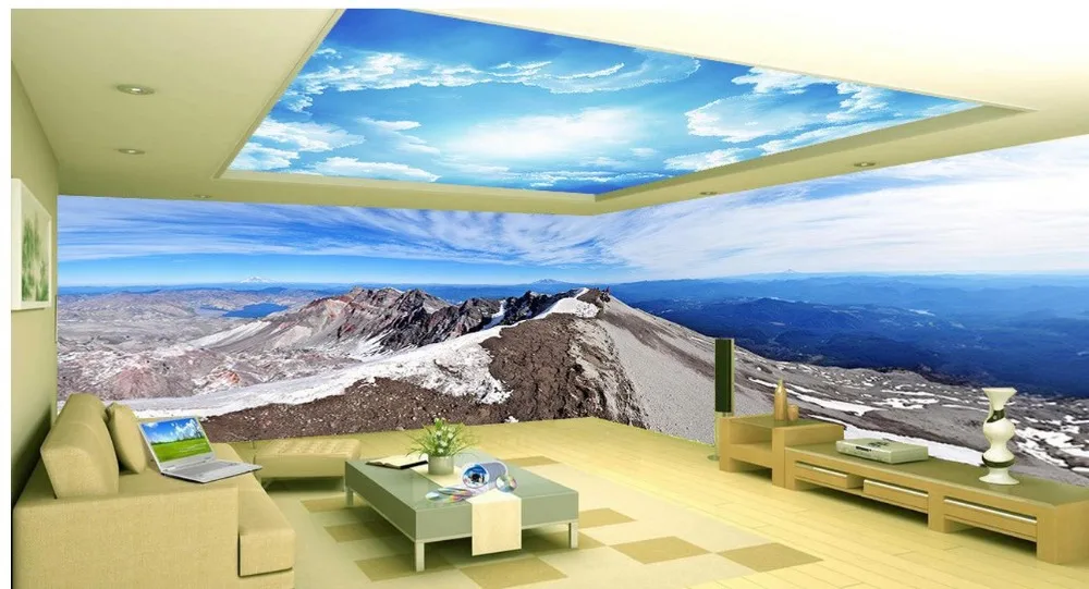 3d mural designs Blue and white living room bedroom space theme Home Decoration Non woven wallpaper | Обустройство дома