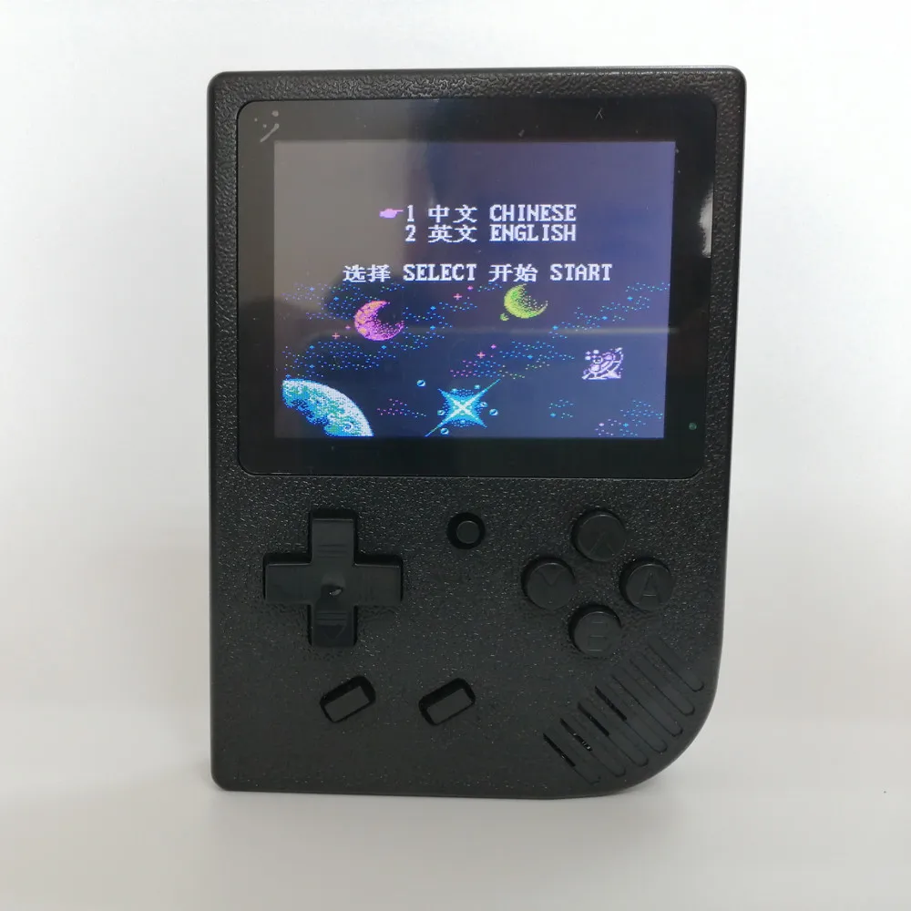 Ретро портативная игровая консоль 3,5 дюймов цветной ЖК-плеер встроенный 600 игр подарки для детей - Цвет: Черный